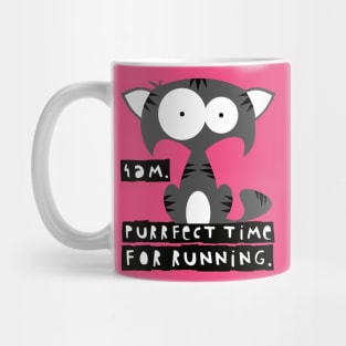 Funny cat meme – 4 AM, perfect time for running. (Grisù) – pink Mug